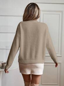 SHEIN Clasi Pull ample casual col V femme, nouveau modèle 2024