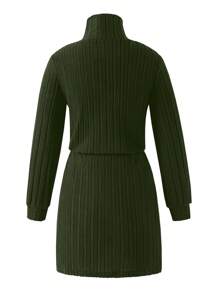 SHEIN Tween Girls Rochie Tube Trendy Casual, Elegantă Multi-Asortă, Rochie Midi Bodycon cu Gâtul Înțeles, Potrivită Pentru Toamna Iarnă, Școală, Călătorii, Ieșiri