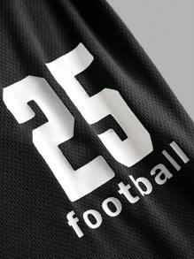 Tween Boys Graphic Color Block Round Neck Short Sleeve T-Shirt And Shorts 2pcs Sports Outfit - Black - View 10