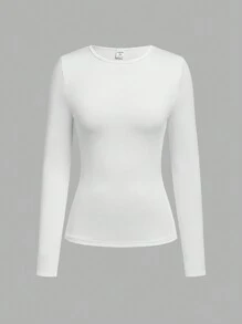 3pcs/Set Elegant Casual Solid Color All-Match Fitted Long Sleeve T-Shirt Combo For Teen Girl, Multi-Color, Versatile