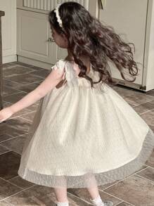 DAZY Young Girls' Solid Color Cami Dress, Minimalist & Practical Multipurpose,Girls Summer Outfits - White - View 1