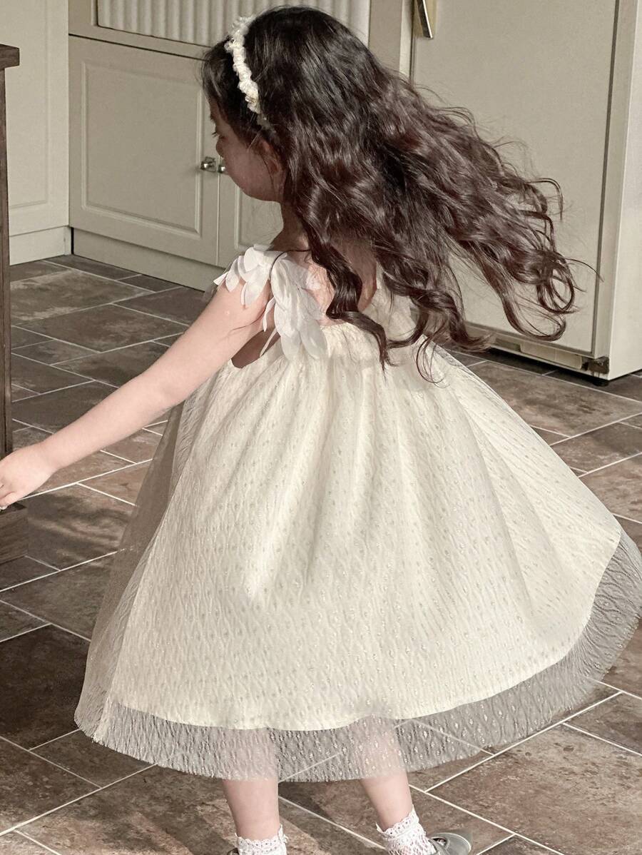 DAZY Young Girls' Solid Color Cami Dress, Minimalist & Practical Multipurpose,Girls Summer Outfits - White - View 1