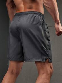 Manfinity Sport Corelite Men's Casual Versatile Elastic Waist Sports Shorts Grey Shorts - Dark Grey - View 2