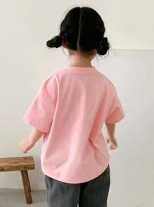 Dazy Kids Young Girl T-Shirt, Fall Summer Easter - Pink - View 2