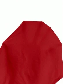 EMERY ROSE Women's Solid V-Neck Short Sleeve Simple Casual Top - Red - View 7