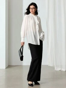 EastFlair Blusa casual de color liso para uso diario de mujer - Blanco - Ver 5