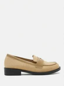 CUCCOO BIZCHIC Dames abrikoos & gouden decor casual instappers met platte loafers, comfortabel voor woon-werkverkeer