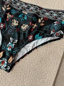 Vivid Eden 女士印花简约比基尼泳裤，休闲度假