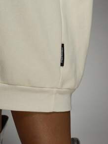 Missguided x Playboy Rhinestone Bunny Logo Hoodie Dress Oversized Streetwear Fall Winter Sweater With Crystal Embellishments Holiday Party Casual Loungewear - White - View 6