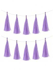 SHEIN 5pcs/Bag Colorful Tissue Tassel Banner, Tissue Ribbon Tassel Party Background Hanging Decoration, Suitable For Weddings, Birthdays, Single Lady, Parties