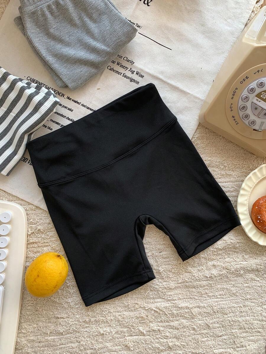 Dazy Kids Girls' Solid Color Casual Short Leggings, Versatile All-Match Tights