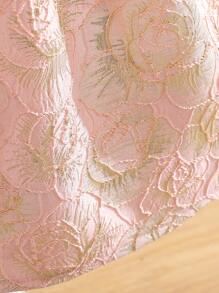 Vestido de niña elegante con decoración de mariposa en la cintura y mangas cortas, estilo princesa, adecuado para uso diario, actuaciones, fiestas, cumpleaños, regalos, verano - Rosa - Ver 6