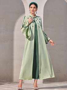 Al Najma Women's Casual Arabic Style Dress, Minimalist Fashion For Everyday Wear,Modest - Green - View 5