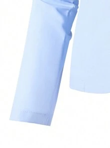 SHEIN 2-delige outfit voor heren van tienerjongens - lichtgewicht blazerjack in lichtblauw met contrasterende rand en broek, elegant formeel pak voor lente/zomer, verjaardagsfeestje, evenement, bruiloft, afstuderen