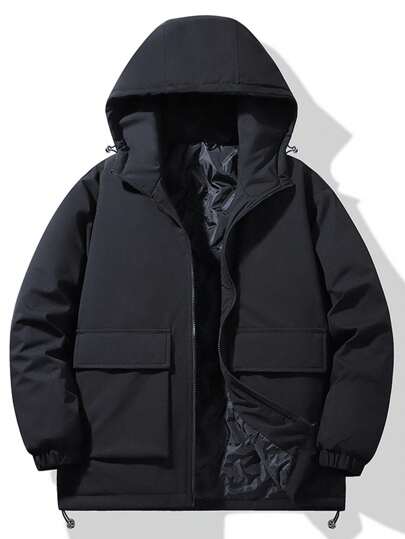 Manfinity Sport Corelite 男士纯色前拉链长袖口袋简约休闲冬季运动夹克