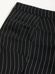 Sweetra Women's Striped High Waist Fitted Mini Skirt, Sexy Cutout Casual Clubwear Flared Pleated A-Line Skirt, Versatile For Summer - Black - View 4