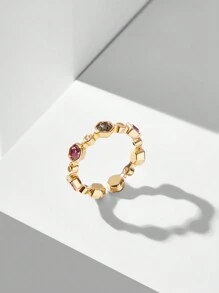 MOTF PREMIUM ANILLO DE MODA CON FORMA DE ROMBO Y STRASS - Multicolor - Ver 1