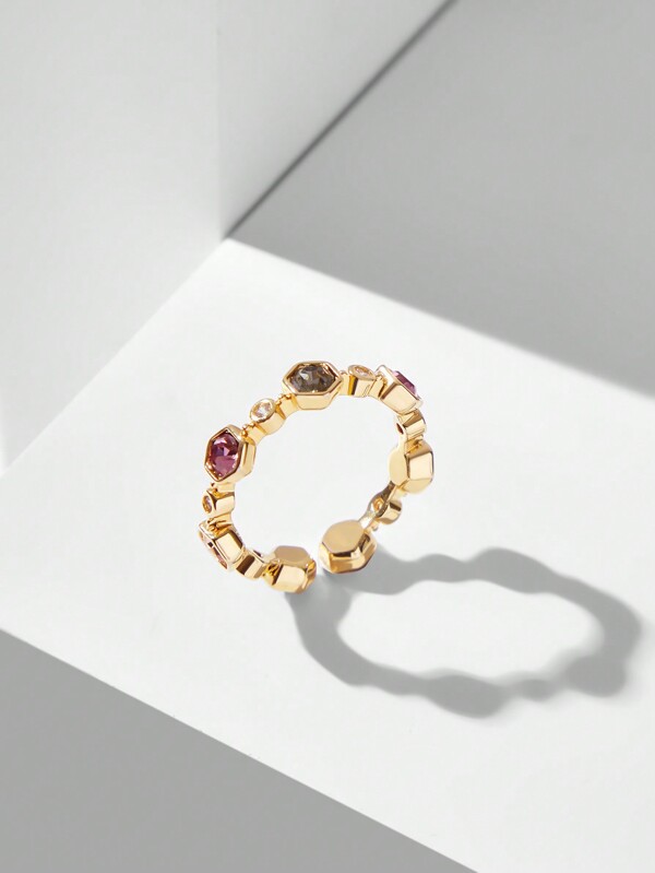 MOTF PREMIUM FASHION RHOMBUS RHINESTONE RING