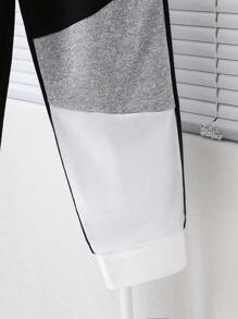 SHEIN Tween Boy 2 件套宽松字母图案圆领短袖 T 恤和松紧腰裤套装，休闲套装适合通勤、上学、日常休闲、运动、春夏 - 灰色 - 查看 5