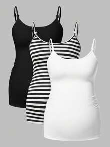 Modmama 孕妇三件套哺乳运动套装：羊毛衬里紧身吊带背心，适合跑步、健身、户外运动、旅行