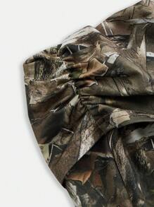 SHEIN Teen Girls Fall/Winter Basic Knit Tree Branch Pattern Contrast Lace Army Green Top& Shorts Sets, Two Pieces Outfits