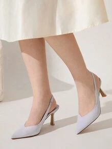 CUCCOO CHICEST Women's Pointed Toe Mid Heel Pumps, New Shiny Glitter Upper Elegant Commuting Luxury Sparkling Sequin Delicate Sweet Lady Lavender Formal Party Date Romantic High Heels Shoes Valentine's Day - Purple - View 4