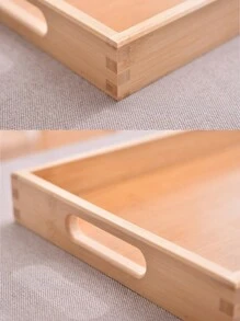 1 件各种尺寸的竹木拼盘，适用于木制功夫茶具的矩形茶盘，杯盘，日式木制面包盘，餐盘，厨房，圣诞礼物 - 米色 - 查看 12