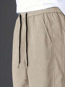 Manfinity Hypemode Men Loose Letter Print Drawstring Waist Ankle Tied Pants