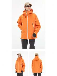 Gym Rark Men's Front Zipper Long Sleeve Pocket Casual Hooded Jacket - Orange - View 4
