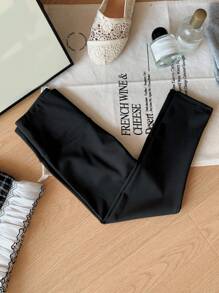 Dazy Kids 年轻女孩修身紧身裤 - 黑色 - 查看 10