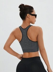 SHEIN Sport Studio Canotte sportive da donna di colore tinta unita, stile minimalista, moda casual, per uso quotidiano