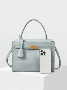 MOTF PREMIUM BOLSA MINIMALISTA FEMININA COM DETALHES DE METAL E ALÇA SUPERIOR