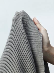 Maija Modern Versatile Women's Crew Neck Drop Shoulder Knitted Sweater With Shirt Collar, Grey, Suitable For Business Casual Wear Old Money In Fall/Winter