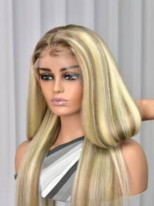 Honey Blonde Highlights P18/613 Straight 13X4 Lace Front Wig human hair Pre Plucked With Baby Hair 180% Density High density