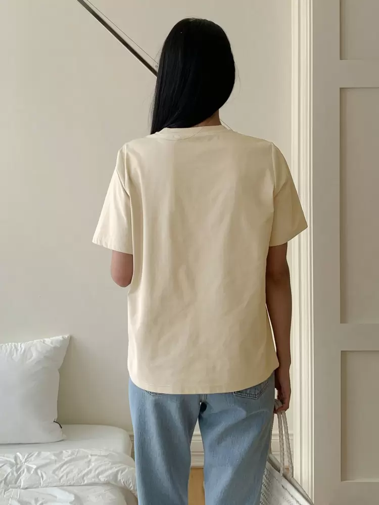 Spring New Loose Casual Plant Print Relaxed Women T-Shirt Graphic Tee