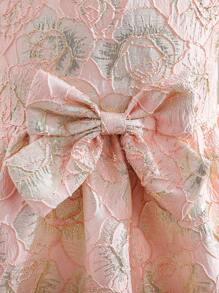 Vestido de niña elegante con decoración de mariposa en la cintura y mangas cortas, estilo princesa, adecuado para uso diario, actuaciones, fiestas, cumpleaños, regalos, verano - Rosa - Ver 4
