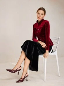 MOTF PREMIUM GIÀY CAO GÓT MŨI NHỎ KIỂU PHÁP SLINGBACK, GIÀY XUÂN, GIÀY CAO GÓT DỰ TIỆC PHỤC SINH DỰ TIỆC XUÂN - Màu Đỏ Sâu - Xem 8