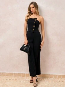 SHEIN Clasi Conjunto de 2 piezas para mujer: Top tubo y pantalones de moda