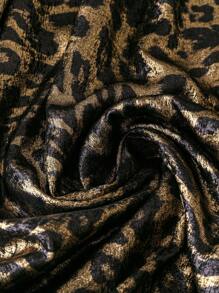 Rometta 大码女式优雅豹纹长袖连衣裙