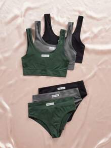 Lowkey Lull 3pcs/Set Seamless Bra And Panty Set Briefs Summer Holiday Casual