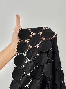 SHEIN Privé Plus Size Lace Valentine's Design Pants, Suitable For Dating Occasions And Gatherings - Black - View 7