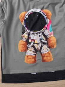 SHEIN Leap Crew 买 1 送 2 年轻男孩休闲熊印花圆领宽松针织长袖 3 件套 T 恤，包含 3 种设计，适合学校、花园、海滩、生日、春/夏/秋/冬季 - 淺灰色 - 查看 4