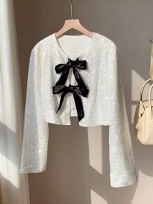 Comfortcana 女式亮片前系长袖夹克，秋季