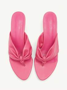 CUCCOO CHICEST Women's Sweet & Elegant Platform Thong Sandal Heels - Pink - View 2