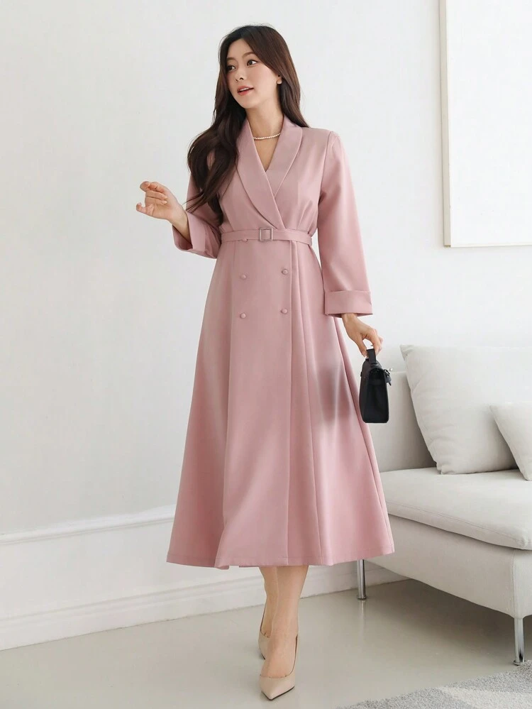 Spring New Romantic Cinched Waist Sundress, Elegant Women Dress