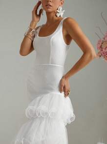 Lumalex 春季情人节甜美美情人装圣瓦伦丁情人节复活节婚礼订婚成人礼高腰高端派对季超长女装连衣裙 - 酒紅色 - 查看 7