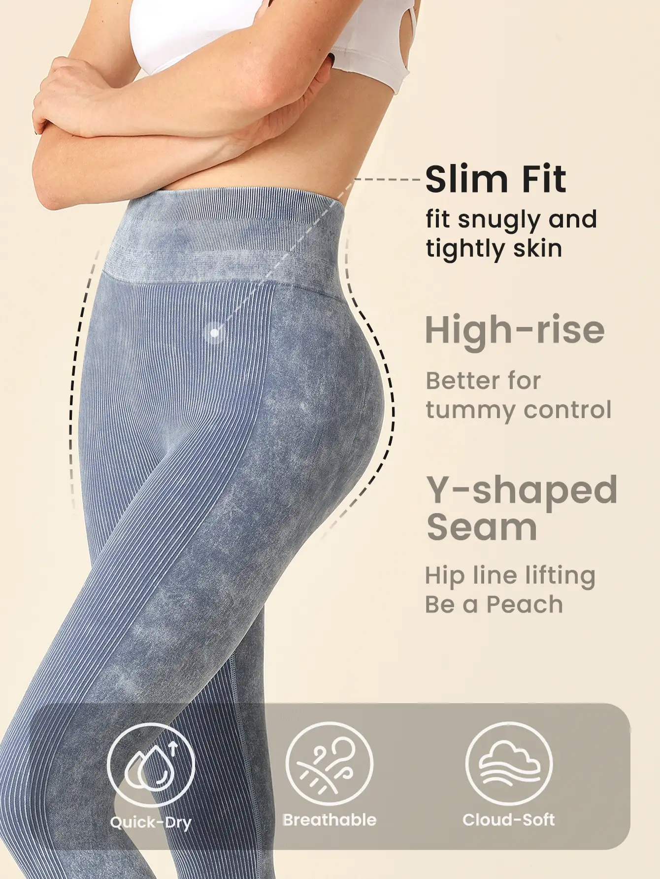 Lifespree 女式无缝高弹力瑜伽紧身裤