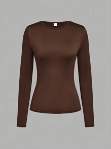 3pcs/Set Elegant Casual Solid Color All-Match Fitted Long Sleeve T-Shirt Combo For Teen Girl, Multi-Color, Versatile