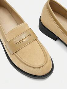 CUCCOO BIZCHIC Dames abrikoos & gouden decor casual instappers met platte loafers, comfortabel voor woon-werkverkeer