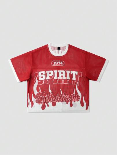 Prep Men's Loose Mesh Hollow Out Short Sleeve T-Shirt